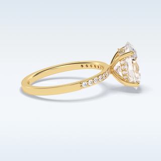 Elegant 3.0 CT Pave & Hidden Halo Engagement Ring Featuring Oval Moissanite