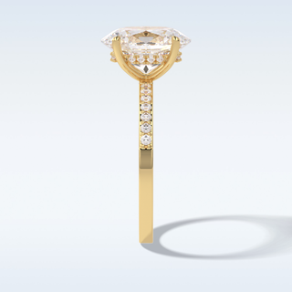 Elegant 3.0 CT Pave & Hidden Halo Engagement Ring Featuring Oval Moissanite