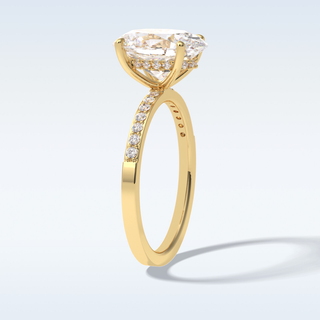 Elegant 3.0 CT Pave & Hidden Halo Engagement Ring Featuring Oval Moissanite