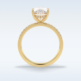 Elegant 3.0 CT Pave & Hidden Halo Engagement Ring Featuring Oval Moissanite