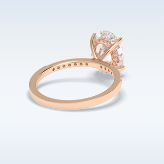 Elegant 3.0 CT Pave & Hidden Halo Engagement Ring Featuring Oval Moissanite