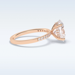 Elegant 3.0 CT Pave & Hidden Halo Engagement Ring Featuring Oval Moissanite
