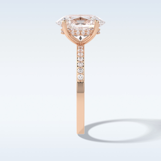 Elegant 3.0 CT Pave & Hidden Halo Engagement Ring Featuring Oval Moissanite