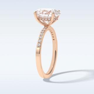 Elegant 3.0 CT Pave & Hidden Halo Engagement Ring Featuring Oval Moissanite
