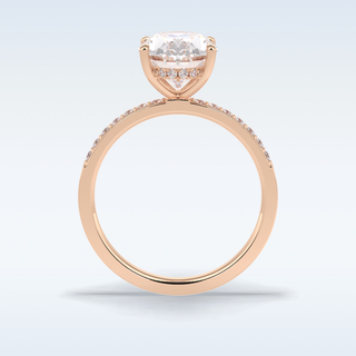 Elegant 3.0 CT Pave & Hidden Halo Engagement Ring Featuring Oval Moissanite