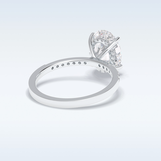 Elegant 3.0 CT Pave & Hidden Halo Engagement Ring Featuring Oval Moissanite