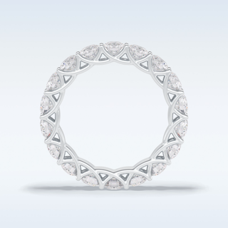 Full Eternity Wedding Band with 3.52 CT Round Cut Moissanite
