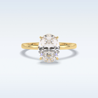 Minimalist 2 CT Solitaire Engagement Ring Featuring Oval Moissanite