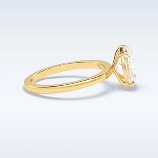 Minimalist 2 CT Solitaire Engagement Ring Featuring Oval Moissanite