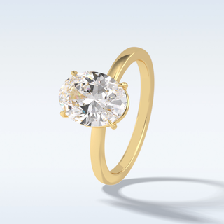 Minimalist 2 CT Solitaire Engagement Ring Featuring Oval Moissanite