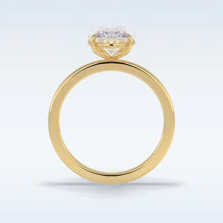 Minimalist 2 CT Solitaire Engagement Ring Featuring Oval Moissanite