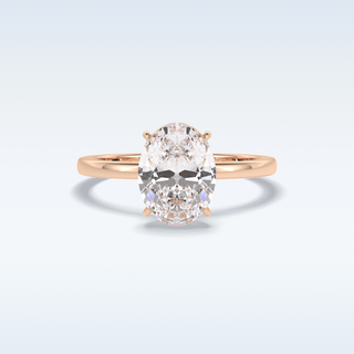 Minimalist 2 CT Solitaire Engagement Ring Featuring Oval Moissanite