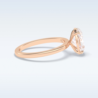Minimalist 2 CT Solitaire Engagement Ring Featuring Oval Moissanite
