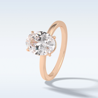 Minimalist 2 CT Solitaire Engagement Ring Featuring Oval Moissanite