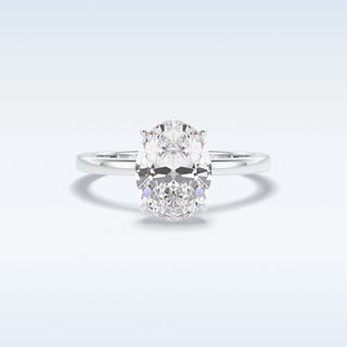 Minimalist 2 CT Solitaire Engagement Ring Featuring Oval Moissanite