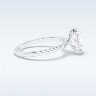 Minimalist 2 CT Solitaire Engagement Ring Featuring Oval Moissanite