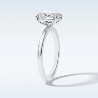 Minimalist 2 CT Solitaire Engagement Ring Featuring Oval Moissanite