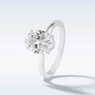 Minimalist 2 CT Solitaire Engagement Ring Featuring Oval Moissanite