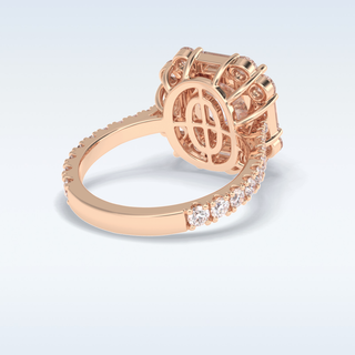 Elegant 4.02 CT Halo & Pave Engagement Ring Featuring Cushion Moissanite