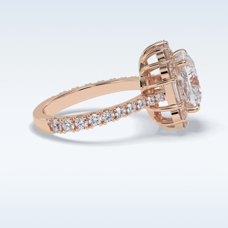 Elegant 4.02 CT Halo & Pave Engagement Ring Featuring Cushion Moissanite