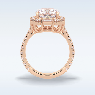 Elegant 4.02 CT Halo & Pave Engagement Ring Featuring Cushion Moissanite