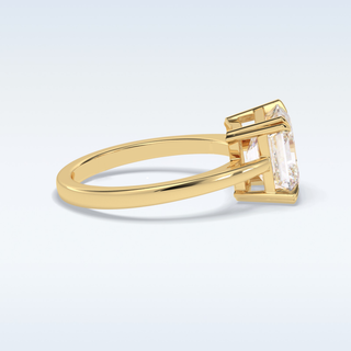 Minimalist 3.03  CT Solitaire Engagement Ring Featuring Asscher Moissanite