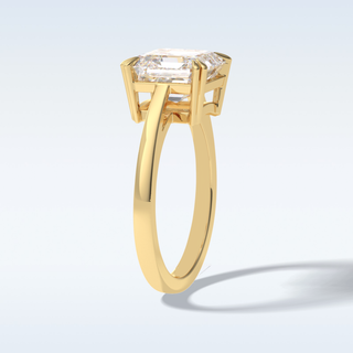 Minimalist 3.03  CT Solitaire Engagement Ring Featuring Asscher Moissanite