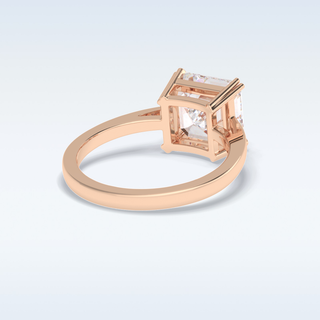 Minimalist 3.03  CT Solitaire Engagement Ring Featuring Asscher Moissanite