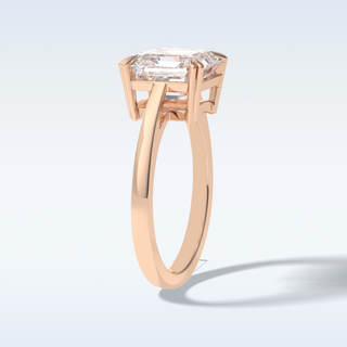 Minimalist 3.03  CT Solitaire Engagement Ring Featuring Asscher Moissanite