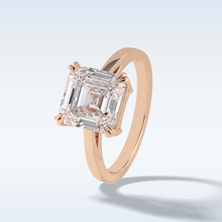 Minimalist 3.03  CT Solitaire Engagement Ring Featuring Asscher Moissanite