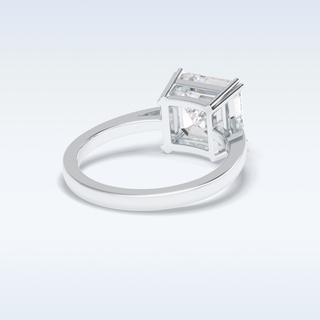Minimalist 3.03  CT Solitaire Engagement Ring Featuring Asscher Moissanite