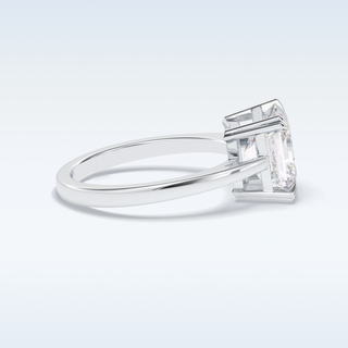 Minimalist 3.03  CT Solitaire Engagement Ring Featuring Asscher Moissanite