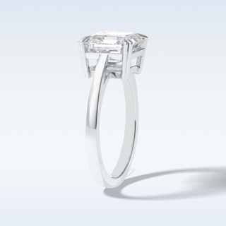 Minimalist 3.03  CT Solitaire Engagement Ring Featuring Asscher Moissanite