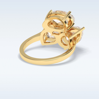 Elegant 5.98 CT Three Stone Engagement Ring Featuring Oval, Pear & Heart Moissanite 9