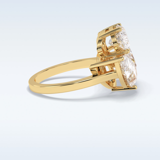 Elegant 5.98 CT Three Stone Engagement Ring Featuring Oval, Pear & Heart Moissanite 10