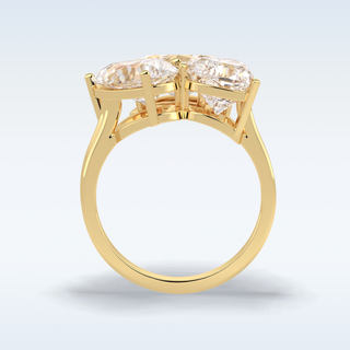 Elegant 5.98 CT Three Stone Engagement Ring Featuring Oval, Pear & Heart Moissanite 14