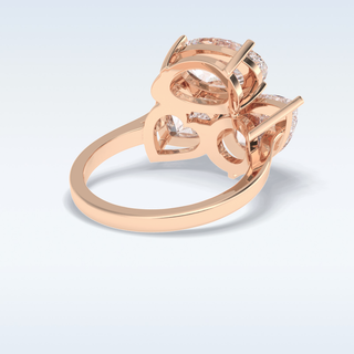 Elegant 5.98 CT Three Stone Engagement Ring Featuring Oval, Pear & Heart Moissanite 16