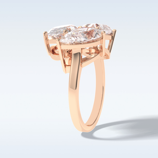 Elegant 5.98 CT Three Stone Engagement Ring Featuring Oval, Pear & Heart Moissanite 19