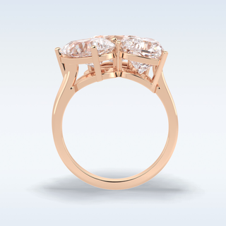 Elegant 5.98 CT Three Stone Engagement Ring Featuring Oval, Pear & Heart Moissanite 21