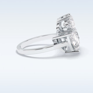 Elegant 5.98 CT Three Stone Engagement Ring Featuring Oval, Pear & Heart Moissanite 3