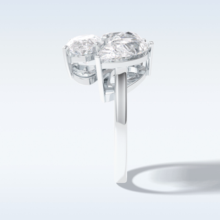 Elegant 5.98 CT Three Stone Engagement Ring Featuring Oval, Pear & Heart Moissanite 4