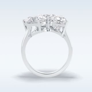 Elegant 5.98 CT Three Stone Engagement Ring Featuring Oval, Pear & Heart Moissanite 7
