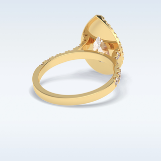Elegant 3.07 CT Halo & Pave Engagement Ring Featuring Pear Moissanite