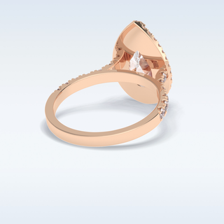 Elegant 3.07 CT Halo & Pave Engagement Ring Featuring Pear Moissanite