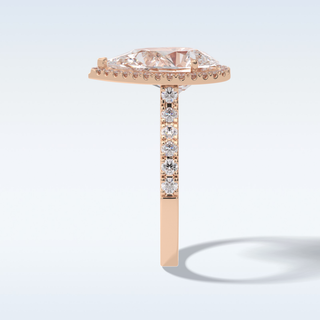 Elegant 3.07 CT Halo & Pave Engagement Ring Featuring Pear Moissanite