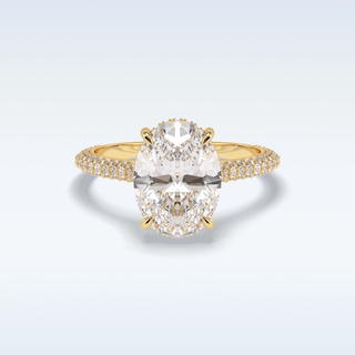 3.06 CT Pave Engagement Ring Featuring Oval Moissanite