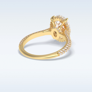 3.06 CT Pave Engagement Ring Featuring Oval Moissanite