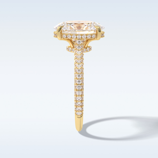 3.06 CT Pave Engagement Ring Featuring Oval Moissanite