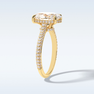 3.06 CT Pave Engagement Ring Featuring Oval Moissanite