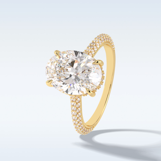 3.06 CT Pave Engagement Ring Featuring Oval Moissanite